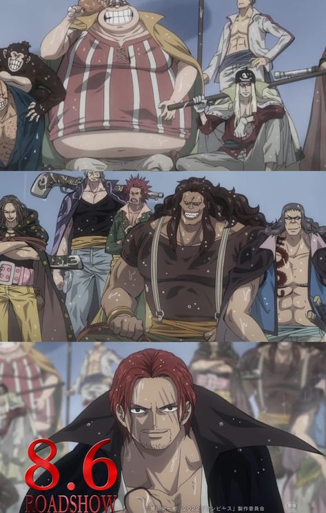 Shanks Film Red, Shanks Crew, Benn Beckman, Red Haired Pirates, Red Hair Pirates, Shanks One Piece, Red Film, King Hassan, One Piece Film Red