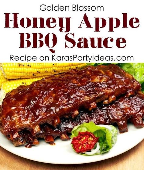 Delicious honey apple BBQ SAUCE RECIPE! Via KarasPartyIdeas.com #homemadebbqsauce #partyrecipes Apple Bbq Sauce Recipe, Apple Bbq Sauce, Home Made Bbq Sauce, Honey Barbecue, Barbecue Sauce Recipes, Barbeque Sauce, Bbq Sauce Recipe, Bbq Meat, Bbq Sauce Homemade