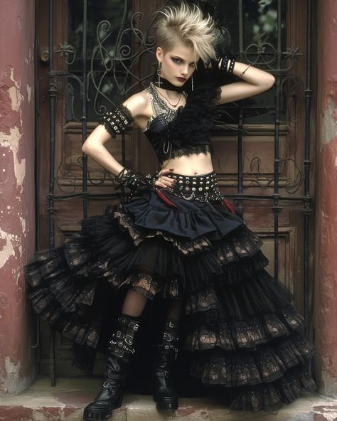 Rock Princess Outfit, Punk Princess Outfits, Feminine Punk, Punk Couture, Elegant Punk, Glam Punk, Punk Rock Princess, Rock Princess, Glam Aesthetic