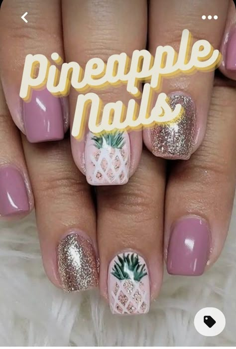 Pineapple Nail Design, Nail Colors Spring, 3d Flower Nail Art, Fruit Nail Designs, Pineapple Nails, Fruit Nails, Excited For Summer, Bright Nail Designs, Fun Fruit