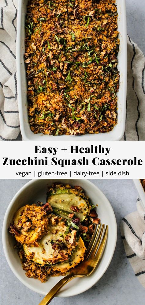 Vegan Squash And Zucchini Recipes, Dairy Free Squash Recipes, Whole Food Plant Based Zucchini Recipes, Veggie Side Dishes Dairy Free, Healthy Zucchini Casserole, Gluten Free Dairy Free Zucchini Recipes, Dairy Free Zucchini Casserole, Zucchini Recipes Dairy Free, Vegan Summer Squash Recipes