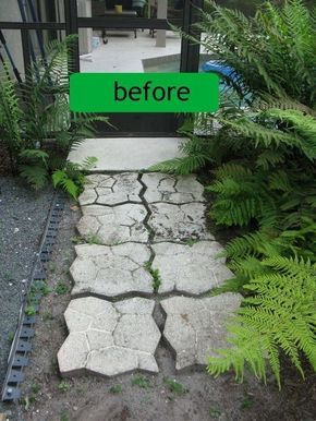 how to install a paver walkway, concrete masonry, how to, outdoor living Paver Walkway Diy, Pavers Walkway, Big Leaf Plants, Stepping Stone Walkways, How To Install Pavers, Walkway Design, Paver Walkway, Front Walkway, Garden Walkway