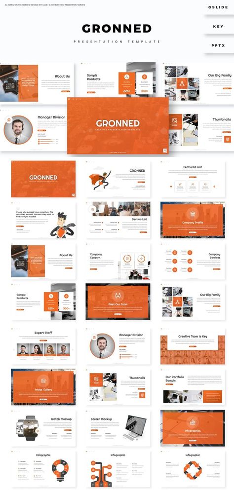 Orange PowerPoint Presentation Template - 150+ Total Slides, on 5 Premade colors - 30 Slides for each Template Orange Presentation, Powerpoint Presentation Design, Presentation Design Template, Orange Design, Powerpoint Presentation Templates, Presentation Design, Presentation Template, Powerpoint Presentation, Presentation Templates