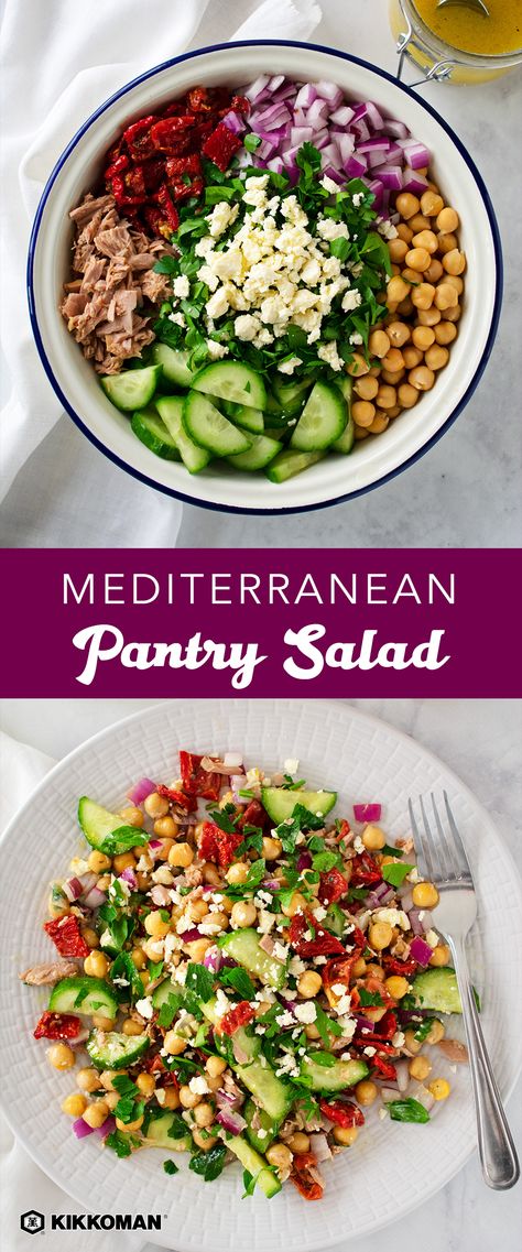 Pantry Salad, Mediterranean Pantry, Easy Mediterranean Diet, Mediterranean Diet Recipes Dinners, Easy Mediterranean Diet Recipes, Mediterranean Diet Recipes, Mediterranean Diet, Healthy Meal Prep, Mediterranean Recipes