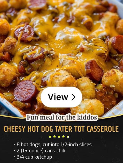 Lemon8 · Cheesy Hot Dog Tater Tot Casserole 🥰🥰 · @Jakari Lashika Tater Tot Hot Dog Casserole, Cheesy Hot Dog Tater Tot Casserole, Chili Cheese Dog Casserole Tater Tots, Casserole Hotdog, Chilidog Casserole Hot Dogs, Tatortot Hotdish, Tator Tots, Tater Tot Casserole, Tater Tot