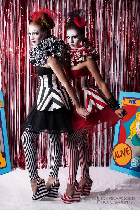 Costume Striped Costume Womens Costume by TrappedInTimeDesigns Circus Costumes Women, Vintage Circus Costume, Homemade Mermaid Costumes, Harlequin Costume, Costume Clown, Circus Fashion, Animals Tattoos, Girl Group Costumes, American Indian Girl