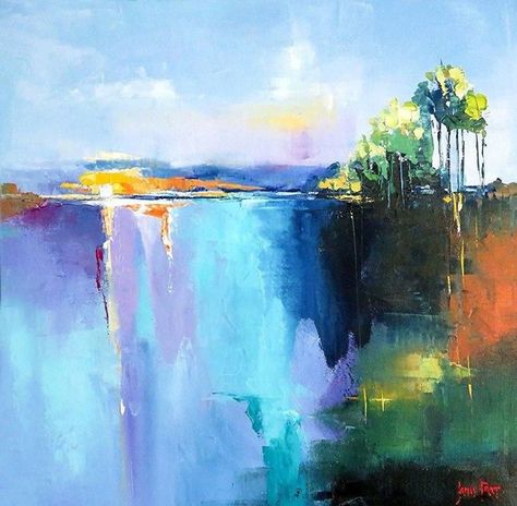 Peter Wileman, Modern Landscape Painting, Waterfall Paintings, Landscape Paintings Acrylic, Abstract Art Inspiration, Landscape Art Painting, Contemporary Abstract Art, Abstract Art Landscape, Abstract Landscape Painting