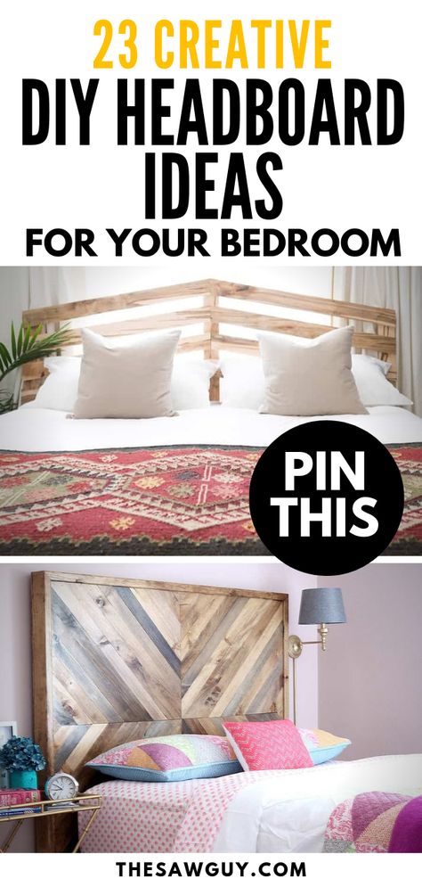 Unique Headboard Ideas, Bed Headboard Ideas, Cheap Diy Headboard, Diy Headboard Ideas, Creative Headboard, Diy Bed Headboard, Headboard Ideas, The Saw, Interior Minimalista