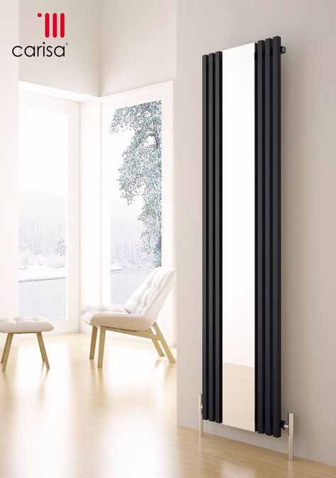 Special Design Aluminium Heated Home Rails Radiator Carisa SOPHIA MIRROR Decorative Radiators, City Bathrooms, Vertical Radiator, Radiators Modern, Horizontal Radiators, Central Heating Radiators, Frameless Shower Enclosures, Mirror Radiator, Vertical Radiators