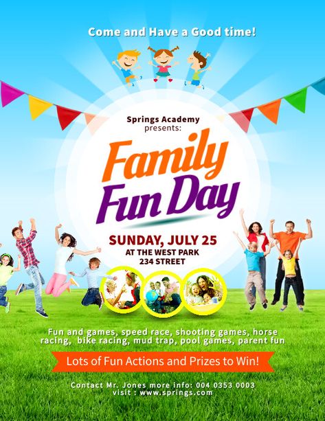 Family Fun Day Poster, Graphic Design Freebies, Family Fun Day, Free Poster, Poster Designs, Printable Templates, Event Promotion, Online Ads, Event Flyer