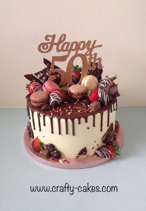 50th Birthday Cake For Women, Chocolate Dessert Bar, Birthday Drip Cake, Strawberry Sweets, Triple Chocolate Cake, 50th Cake, Chocolate Drip Cake, 60th Birthday Cakes, 21st Birthday Cakes