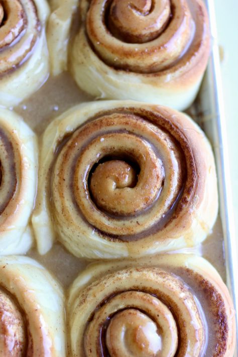 Jumbo Cinnamon Rolls with Brown Butter Glaze Brown Butter Cinnamon Rolls Homemade, Cinnamon Rolls With Glaze, Brown Butter Cinnamon Rolls, Cinnamon Rolls Glaze, Cinnamon Rolls With Brown Butter Icing, Gigantic Cinnamon Rolls, Breakfast Prep, Pumpkin Cinnamon Rolls, Recipe Images