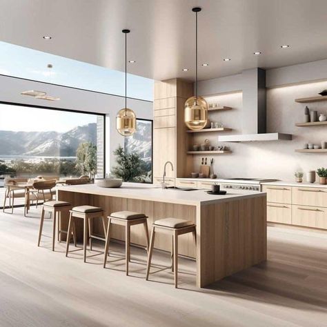 European Modern Interior, Modern European Kitchen, Floating Kitchen Island, Reno Kitchen, European Kitchen Design, European Kitchen, Toronto Condo, Kitchen Aesthetics, European Kitchens