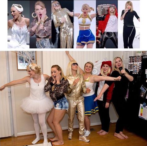 7 Easy and Trendy ##halloweencostumes Taylor Swift Costume Group, Funny Taylor Swift Costume Ideas, Taylor Swift Group Costume Ideas, Trio Halloween Costumes Taylor Swift, Eras Tour Group Costume, Taylor Swift Family Costume, Taylor Swift Eras Group Costume, Taylor Swift Eras Costume Diy, Taylor Swift Trio Costume