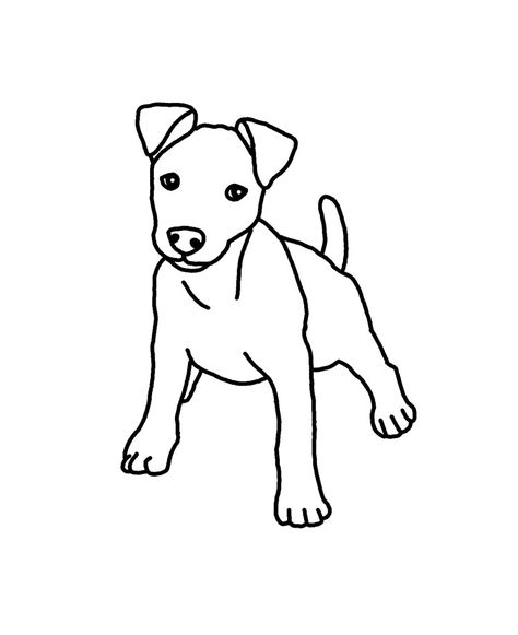 How To Draw A Jack Russell Step By Step, Patterdale Terrier Tattoo, Drawing Of A Dog Easy, Jack Russell Outline, Painting Outline Ideas, Jack Russel Drawing, Jack Russell Terrier Drawing, Jack Russell Terrier Tattoo, Jack Russell Tattoo