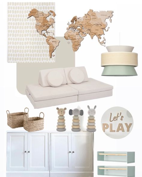 PLAYROOM The moodboard, the during and the after 🪁🪀🧸 If only it actually ever looked this tidy nowadays 😆 the playroom, the most used room in the house #playroominspo #playroomideas #beforeandafter Playroom Layout, Rose House, If Only, The House, Mood Board, Layout, Cream