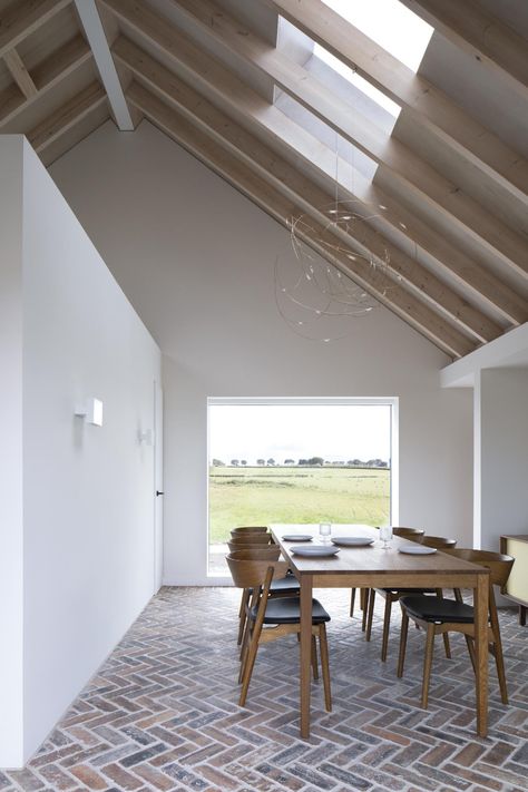 Loader Monteith, Dapple Photography · Ceangal House · Divisare Loader Monteith, Sandstone Cladding, House Scotland, Timber Pergola, Metal Cladding, Herringbone Floor, Brick Flooring, Space Interiors, Courtyard House