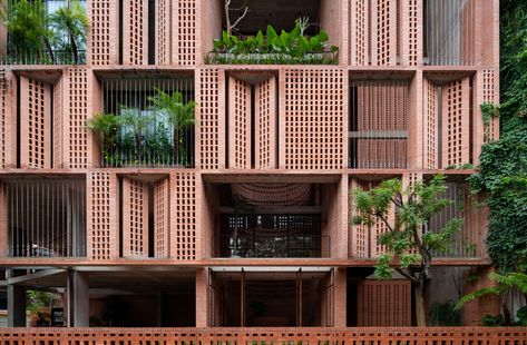 FRAME | Climate control: how a brick office in Vietnam facilitates passive cooling Arch Exterior, Tropical Modernism, Passive Cooling, Toyo Ito, Basement Floor Plans, City Office, Office Pictures, Brick Architecture, H Design