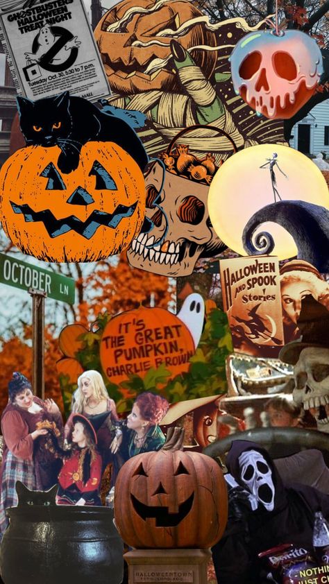 #halloween Art Wallpaper Vintage, Halloween Collage, Helloween Wallpaper, Halloween Wallpaper Iphone Backgrounds, Halloween Wallpaper Backgrounds, Halloween Wallpaper Cute, Cute Fall Wallpaper, October Halloween, Halloween Wallpaper Iphone