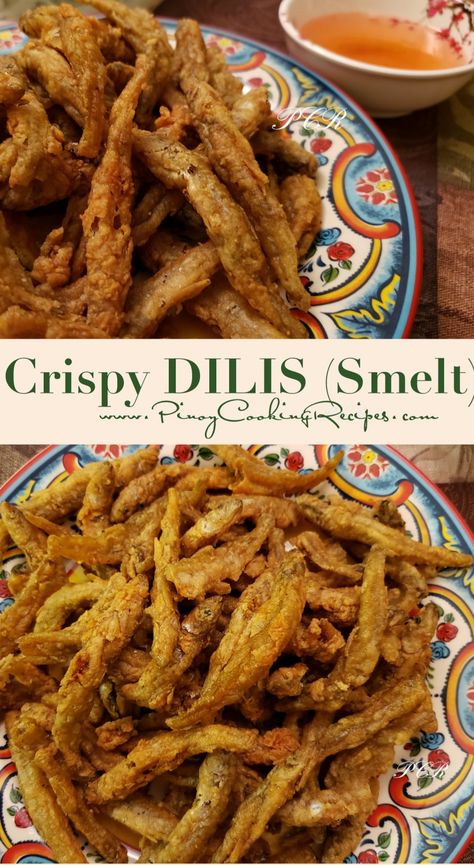 Pan Fried Smelts, Smelts Recipe Air Fryer, Fried Smelts Italian, Dilis Recipe, Smelts Recipe, Smelt Fish Recipe, Fried Smelt Recipe, Fried Smelts, Smelt Recipe