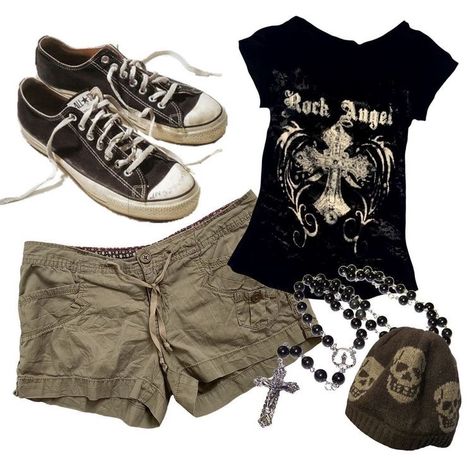 Emo Shein Outfits, Victorious Aesthetic Outfits, Retro Punk Fashion, Black Trashy Y2k Outfits, Y2k Emo Fits, Emo Fashion Aesthetic, Grunge Y2k Outfits Summer, Easy Emo Outfits, 2000s Punk Outfits