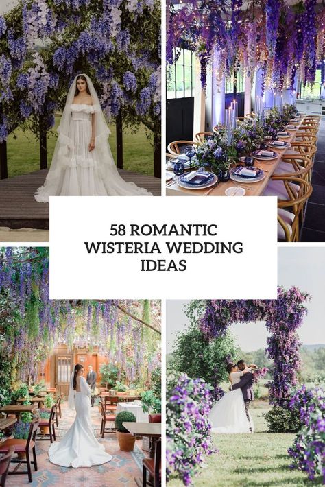 romantic wisteria wedding ideas cover Wisteria Wedding Decor, Wedding Alter Ideas, Alter Ideas, Wedding Alter, Wisteria Wedding, White Wedding Centerpieces, Prewedding Photo, Boho Wedding Ceremony, Lush Wedding