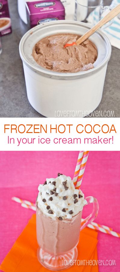 Frozen Hot Cocoa, Cuisinart Ice Cream Recipes, Cuisinart Ice Cream Maker Recipes, Kitchen Aid Ice Cream Recipes, Kitchen Aid Ice Cream, Ice Cream Recipes Machine, Cuisinart Ice Cream Maker, Cuisinart Ice Cream, Nescafe Dolce Gusto