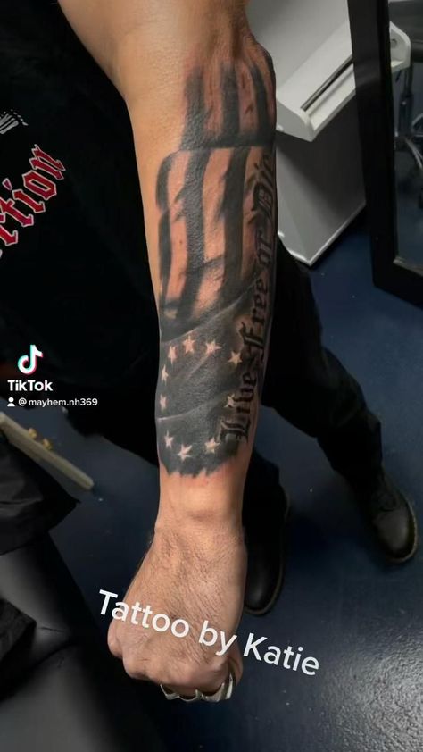 1776 Flag Tattoo, Patriotic Tattoos Sleeve For Men, Tattoo Half Sleeves Men, 1776 Tattoos For Men, American History Tattoo, America Tattoos For Men, Live Free Or Die Tattoo, Mayhem Tattoo, Flag Tattoos For Men