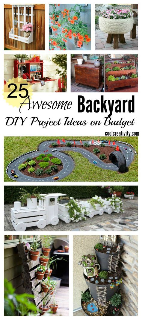 25 Awesome Backyard DIY Project Ideas on Budget Fun Garden Art, Diy Project Ideas, Decorative Garden Fencing, Whimsical Garden Art, Bird Bath Garden, Budget Garden, Easy Backyard, Backyard Diy, Outdoor Crafts