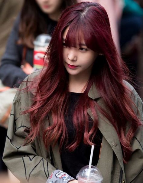 Red Hair Without Bleach, Brown Hair Without Bleach, Sandy Brown Hair Color, Red Hair Kpop, Bleach Hair Color, Ash Brown Balayage, Red Hair Inspo, Wine Hair, Dyed Red Hair