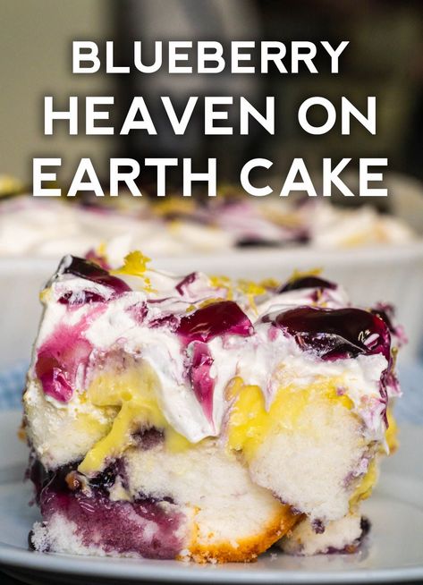 Breakfast Bar Party, Angel Food Trifle, Heaven On Earth Cake, Trifle Cake, Angel Food Cake Desserts, Earth Cake, Blueberry Desserts, Blueberry Recipes, Bar Party