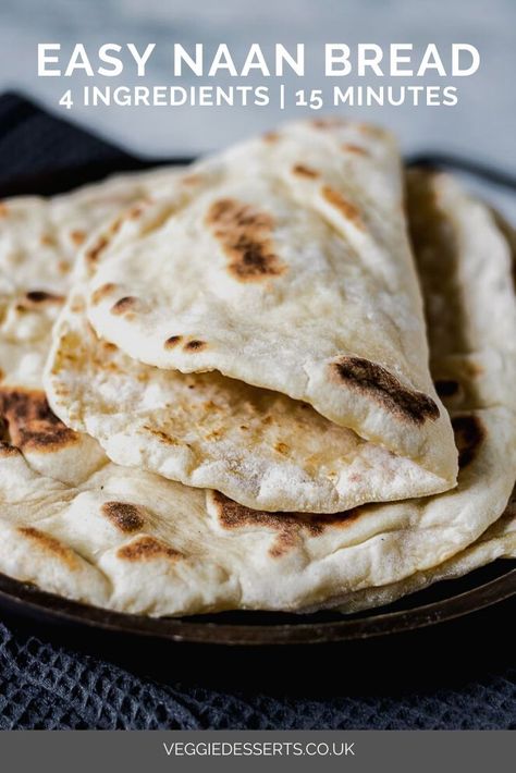 Quick Naan Bread Recipe, Easy Naan Bread, Easy Naan Recipe, Easy Naan, Gluten Free Naan, Naan Bread Recipe, Vegan Naan, Pain Naan, Homemade Naan Bread