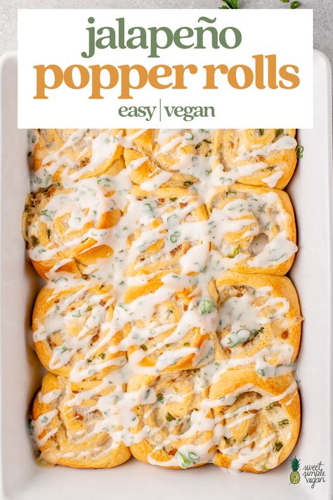 Vegan Jalapeno Recipes, Vegan Entertaining Recipes, Vegan Brunch Party, Vegan Superbowl Food, Vegan Jalapeno Poppers, Party Meals, Vegan Brunch Recipes, Vegan Breads, Vegan Appetizer