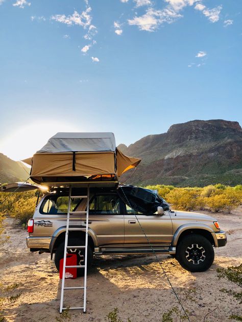 Camping at BBRSP, TX in a 2002 4Runner with Prinsu Roof Rack and TuffStuff Roof Top Tent! 3rd Gen 4runner Camping, Rooftop Tent Camping, Toyota Sw4, 4th Gen 4runner, 2002 4runner, Camping Vans, 3rd Gen 4runner, 4runner Mods, 2000 Toyota 4runner