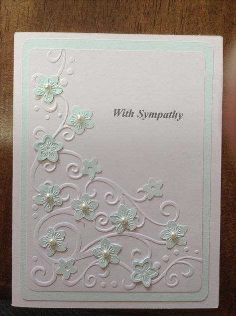 Stampin Up Sympathy Cards, With Sympathy, Sympathy Cards Handmade, Cricut Cards, Making Greeting Cards, Embossed Cards, Get Well Cards, Pretty Cards, Card Layout