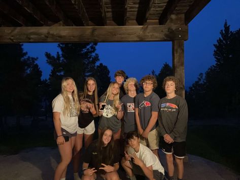 Boys And Girls Friend Group, Boy Girl Friend Group, Boy And Girl Friend Group, Youth Group Aesthetic, Camping Aesthetic Friends, Church Camp Aesthetic, Highschool Friends, Camp Friends, Church Friends