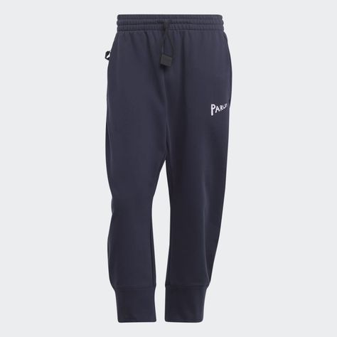 adidas x Parley 7/8 Pants (Gender Neutral) - Blue | Unisex Soccer | adidas US Neutral Blue, Casual Bottoms, Womens Sports, Terry Fabric, Adidas X, French Terry Fabric, Ankle Cuffs, Our Journey, Adidas Pants