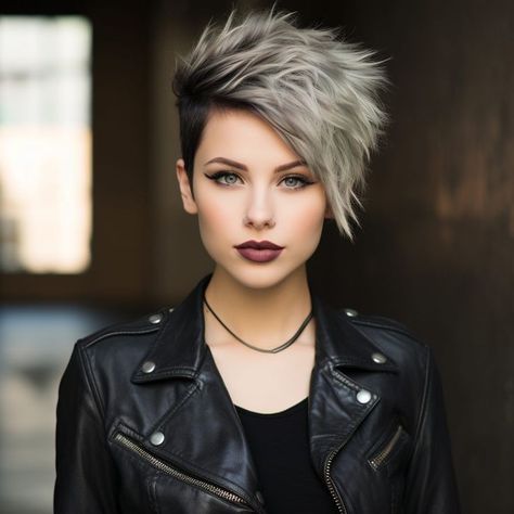 Fohawk Haircut For Women, Shaved Haircuts For Women, Shaved Pixie Cut Edgy, Short Spiky Haircuts For Women, Spiky Haircuts For Women, Short Spiky Hair, Pixie Mohawk, Short Spiky Haircuts, Funky Short Hair