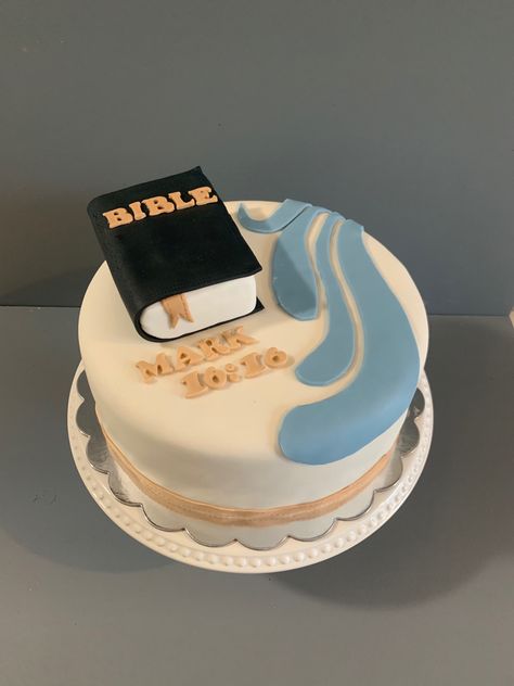 Bible Cake Birthday, Bible Birthday Cake, Bible Cake, Mini Bible, Baptism Cake, Fondant Cake, Fondant Cakes, Cake Topper, Cake Toppers