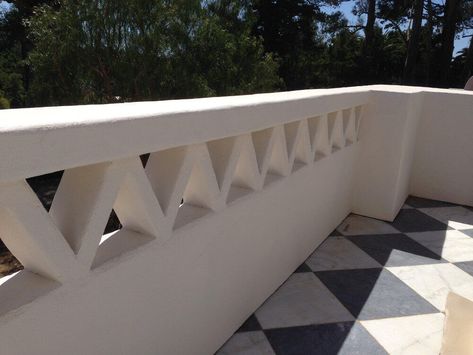 Concrete (GFRC) Grilles, Balcony Rails, Decorative Elements - Pacific Register Front Balcony Design, Stone Railings, Porch Railing Designs, Patio Railing, Concrete Block Walls, Handrail Design, Balcony Design Ideas, Modern Balcony, Balcony Railing Design