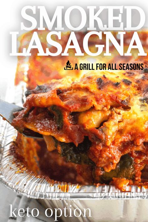 Hot, cheesy, flavorful, and delicious. But not how your grandma used to make it. Enter smoked lasagna. Take an Italian favorite and put an American twist to it by cooking it on the smoker. In warmer weather months, you are able to enjoy a flavor-packed baked meal without kicking on the air conditioning. Lasagna On The Smoker, Smoker Lasagna, Concession Stand Recipes, Casseroles On The Smoker, Sunday Smoker Ideas, Smoked Meal Ideas, Traeger Lasagna, Smoker Recipes For A Crowd, Cold Smoker Recipes