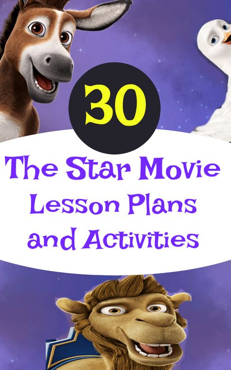 The Star Christmas Movie Activities, The Star Movie Christmas Party, Christmas Bible Lessons For Kids, Grinchmas Ideas, The Star Movie, Nativity Movie, December Homeschool, Movie Lesson Plans, Homemade Puppets