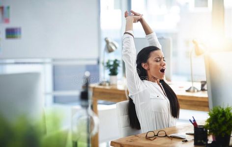 Yawn, stretching or tired woman with fatigue in call center overworked or overwhelmed by telecom deadline. Burnout royalty free stock image Stretching Pose, Tired Woman, Positive Work Environment, Technology Trends, Model Release, Career Change, Tech Trends, Career Path, New Career