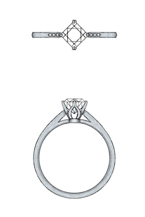 Modern princess cut diamond setting with a turned double claw prong setting. Engagement Ring Style, Classic Engagement Ring, Modern Princess, Classic Engagement, Claw Prong, Princess Cut Diamond, Classic Engagement Rings, Cad Design, Diamond Settings