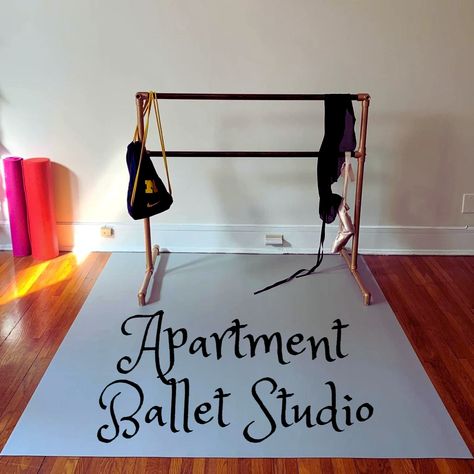 How to build yourself a ballet studio in your rented space. Totally portable and easily removable. Diy Dance Studio, Home Dance Studio Ideas, Home Ballet Studio, Shower Pan Liner, Ballet Room, Too Much Noise, Ballet Bar, Ballet Studio, Build Yourself