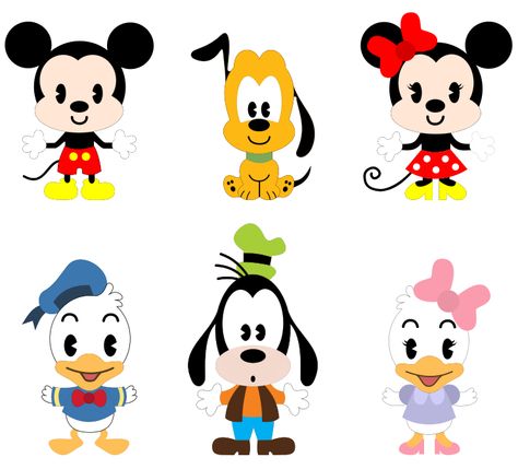 Personagens Mickey e seus amigos | #daJuuh Cute Disney Characters Drawing, Mini And Mickey Drawings, Baby Disney Characters Drawings, Kawaii Mickey Mouse, Mickey And Friends Svg, Kawaii Mouse, Adjective Meaning, Kawaii Characters, Disney Cuties