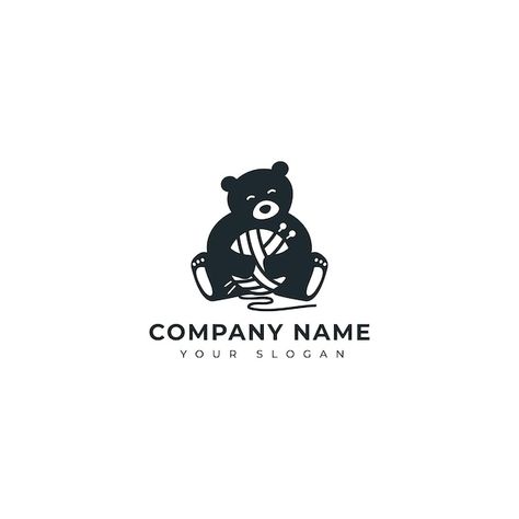 Knitting bear logo vector design templat... | Premium Vector #Freepik #vector #logo #business #design #template Logo Business Design, Knitting Bear, Bear Logo, Logo Business, Company Names, Business Design, Vector Logo, Vector Design, Design Template