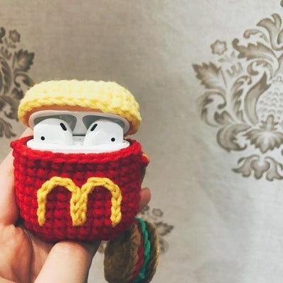 Overview: Design: Girl's Cute AirPods 1/2 Cases McDonald's Handmade Hamburger AirPods Pro Case Red Airpod Case CoverIn Stock: 3-5 days for processingInclude: Only Case Personalized: NOColor: Red & YellowMaterials: Fluffy Yarn & Silicone CaseMeasures: 77cm x 60mm x 28mm / 60cm x 60mm x 28mmWeight: 0.1 kg Style: Girl's Cute AirPods 1/2 Cases McDonald's Handmade Hamburger AirPods Pro Case Red Airpod Case CoverVery durable (At least 5 Years) and it should last a life time Note: Each item will have v Crochet Mcdonalds, Crochet Airpods, Cute Airpods, Crochet Toys Free Patterns, Overview Design, Diy Crochet Patterns, Crochet Case, Fluffy Yarn, Crochet Toys Free