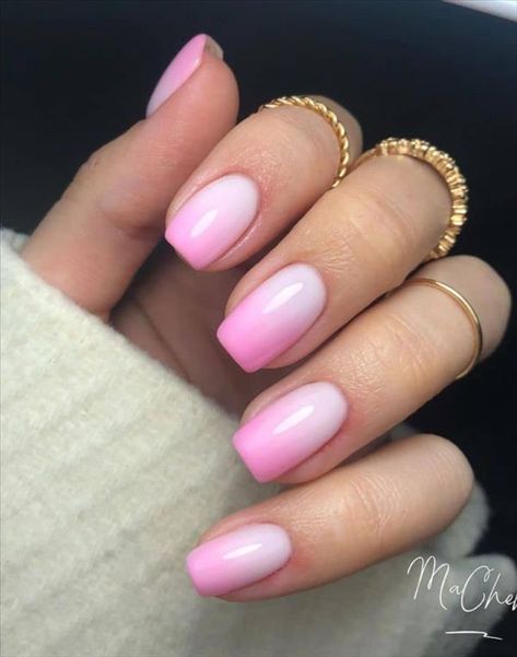 Dip Powder Square Nails, Pink Ombré Dip Nails, Ombre Pink Nails, Fall Ombre Nails, Nails In Pink, Pink Ombré Nails, Spring Nails 2023, Fall Ombre, Fall Sunset