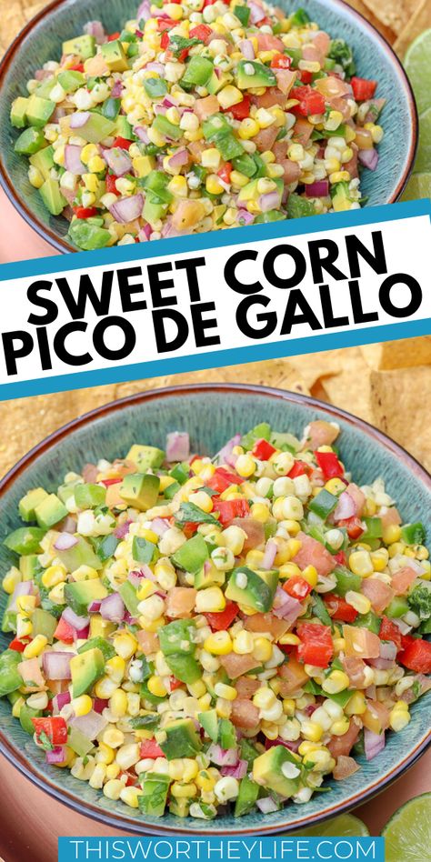 Leftover Sweet Corn Recipes, Pico De Galo Recipes, Chipotle Restaurant, Corn Pico, Appetizer Sweet, Chunky Salsa Recipe, Pico Recipe, Best Salsa Recipe, Summer Dip